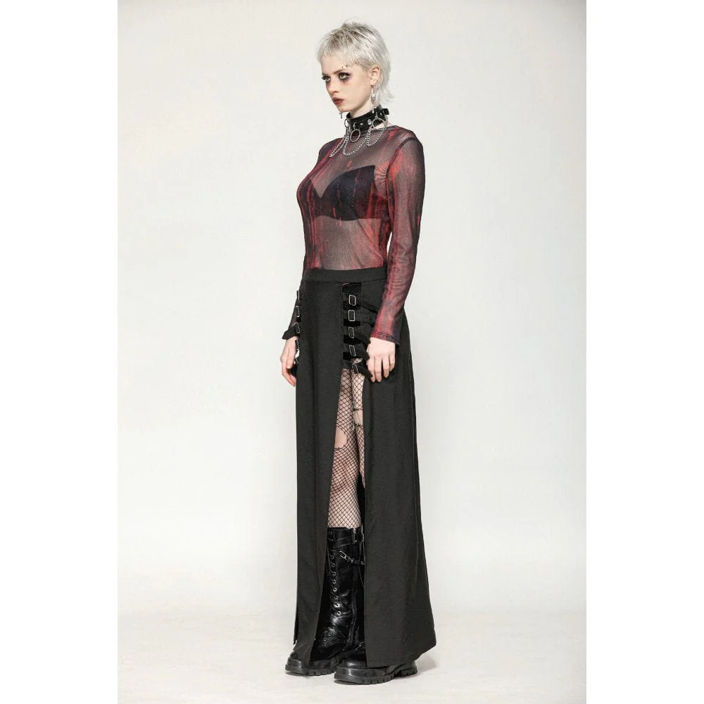 Women's Gothic Tie-dyed Sheer Mesh Top - Image 10