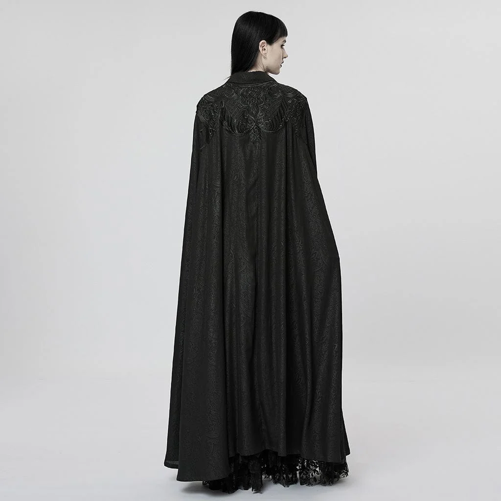 Women's Gothic Turn-down Collar Long Cloak - Image 4