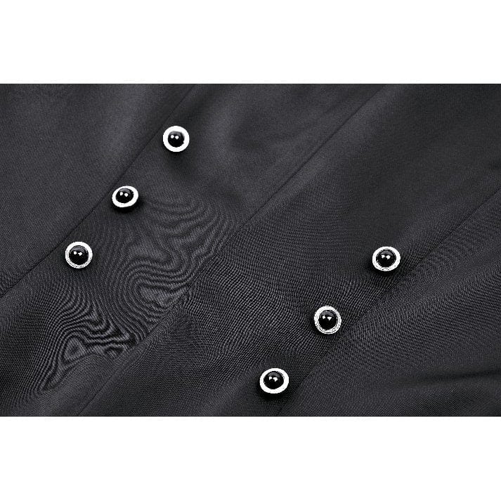 Women's Gothic Vampire Button Jacket Black Red - Image 15