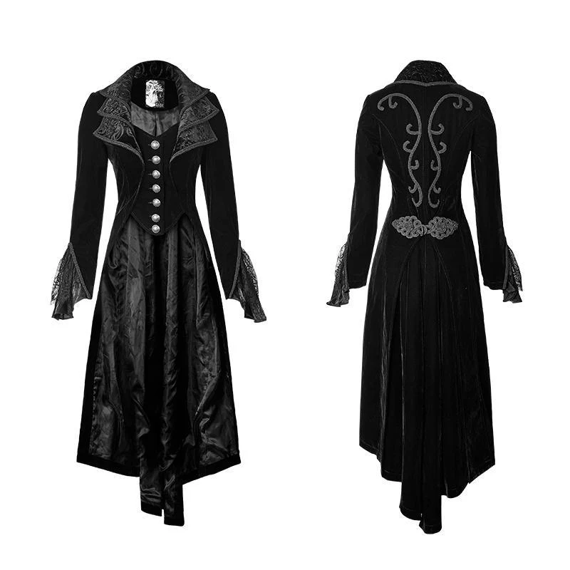Women's Gothic Victorian High/Low Swallow Tail Overcoat - Image 5