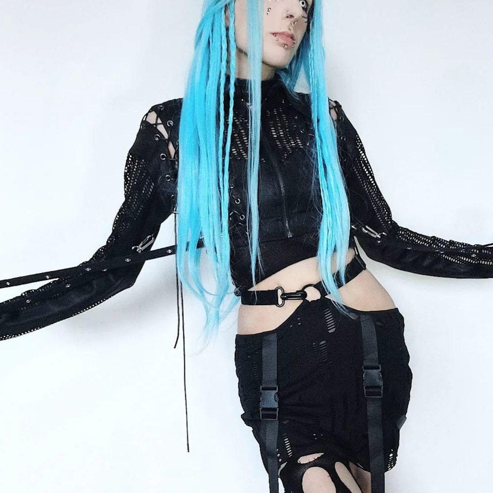 Women's Grunge Buckle Ripped Skirt - Image 2