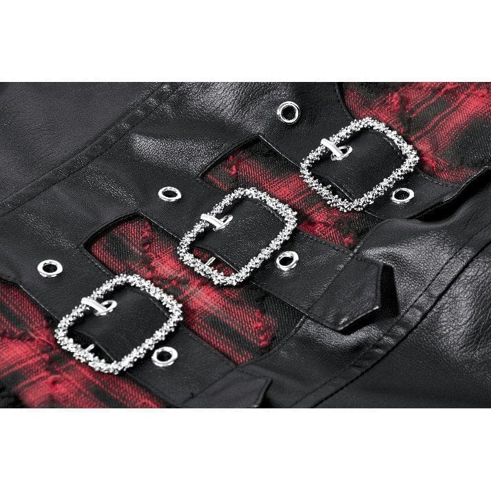 Women's Grunge Buckle-up Plaid Slip Dress Graduation Dress - Image 18
