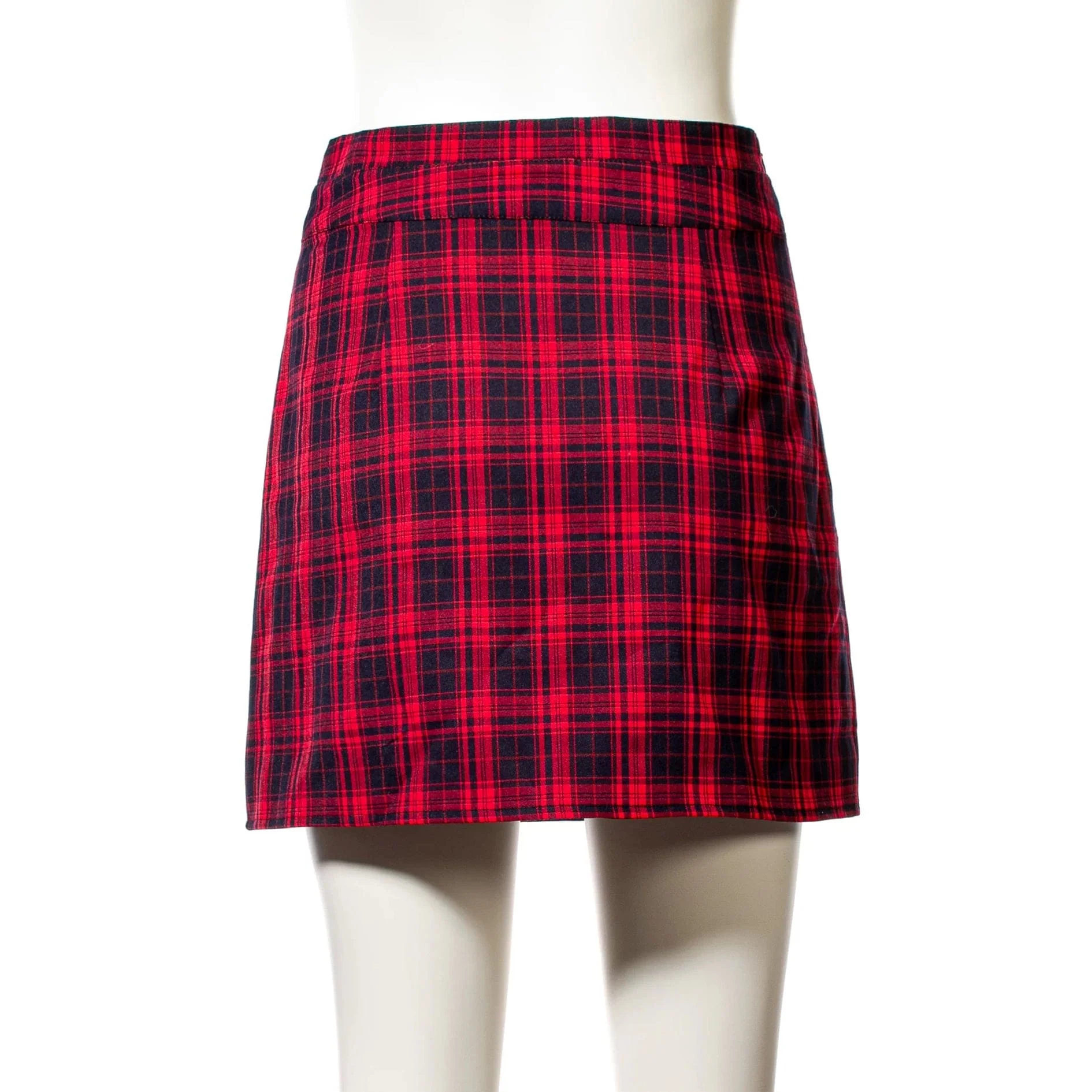 Women's Grunge Cutout Buckle Plaid Skirt - Image 5