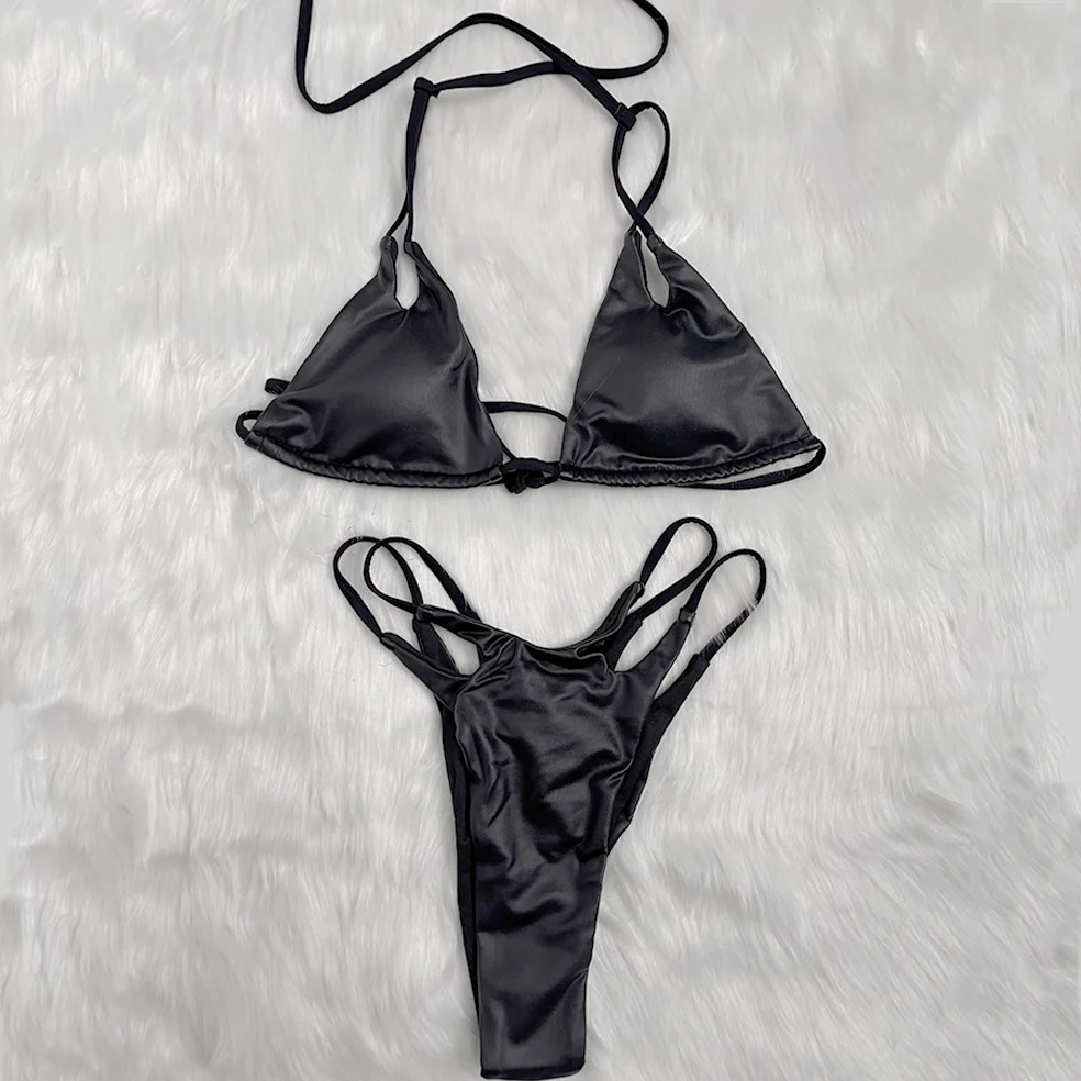 Women's Grunge Cutout Halter Two Piece Bikini - Image 5
