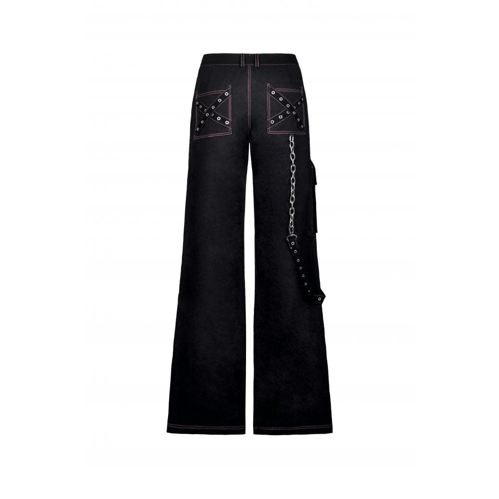 Women's Grunge Dangerous Bear Bell-bottoms with Belt - Image 7