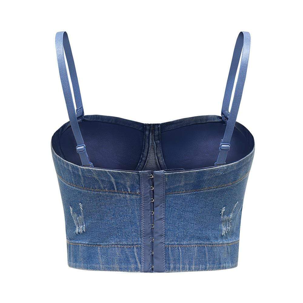 Women's Grunge Denim Bustiers - Image 2