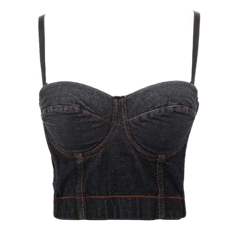 Women's Grunge Denim Bustiers - Image 3