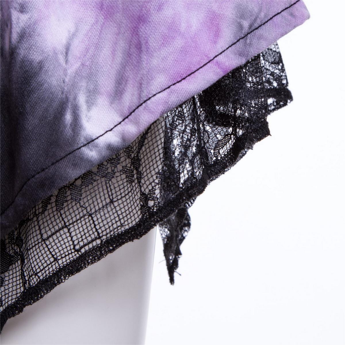 Women's Grunge Irregular Lace Splice Tie-dyed Skirt - Image 10