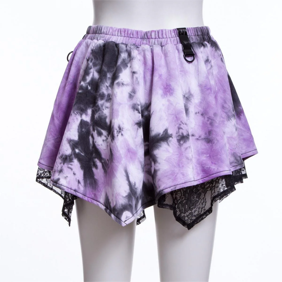 Women's Grunge Irregular Lace Splice Tie-dyed Skirt - Image 3