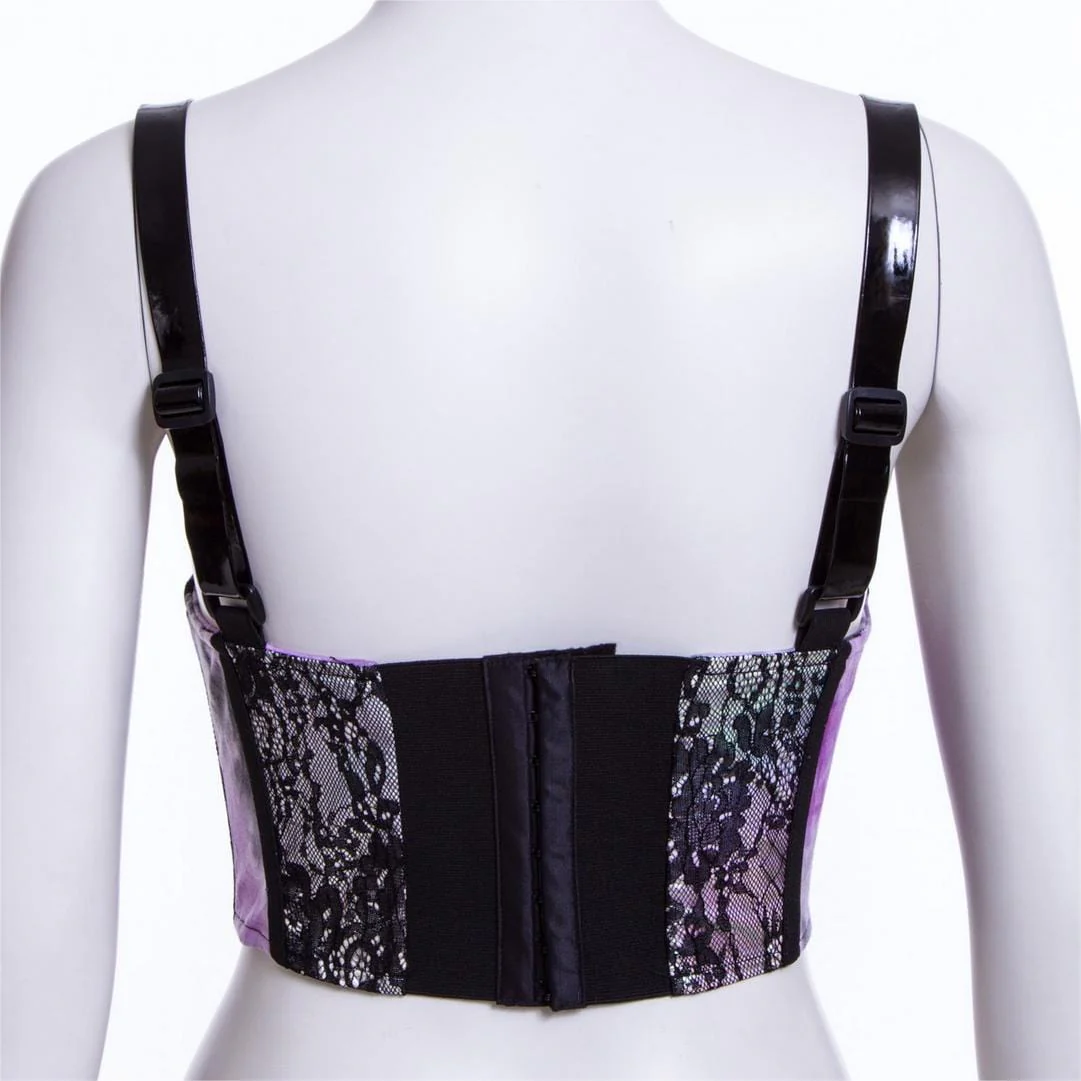 Women's Grunge Lace Splice Tie-dyed Vest - Image 3