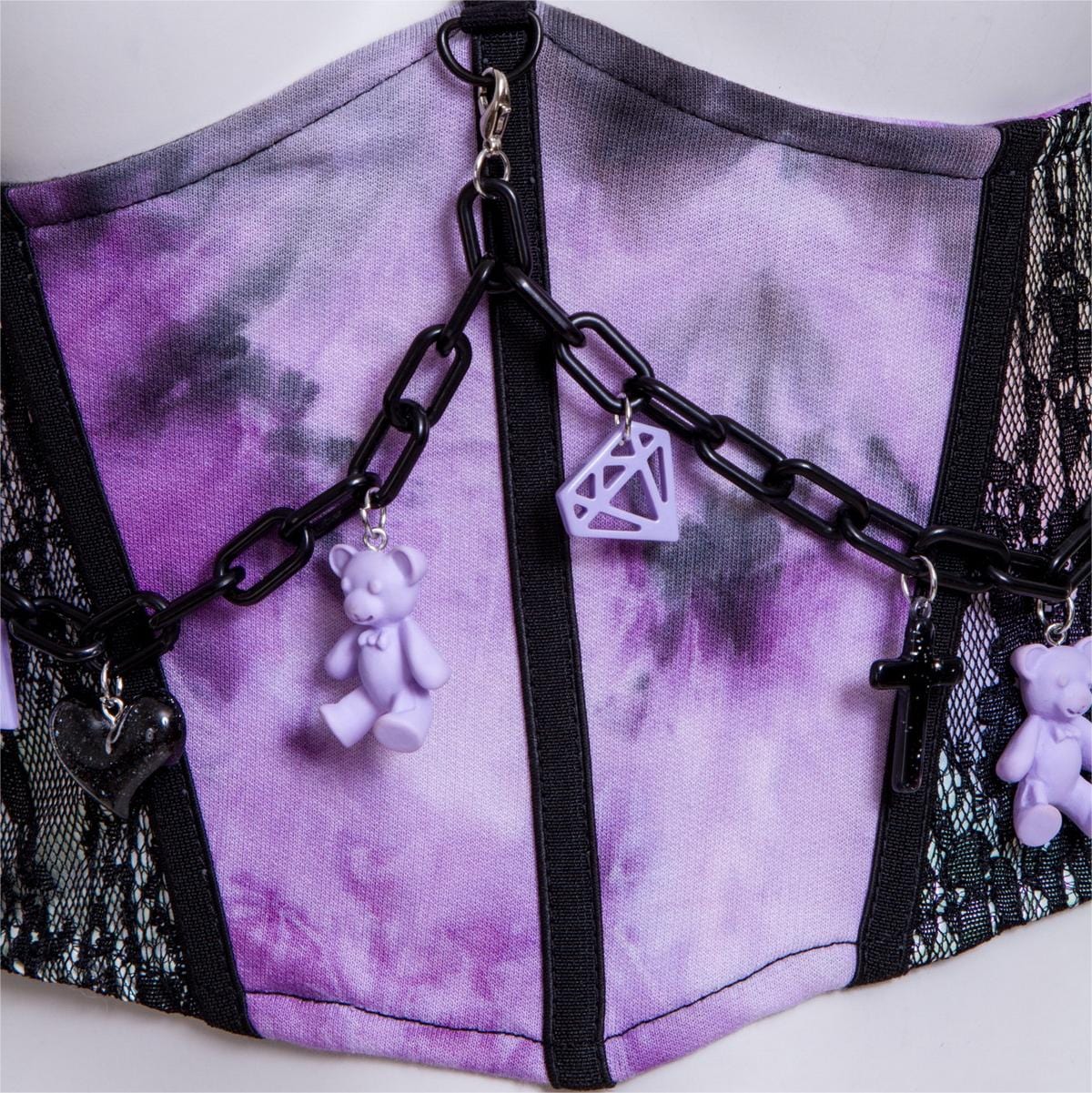 Women's Grunge Lace Splice Tie-dyed Vest - Image 4
