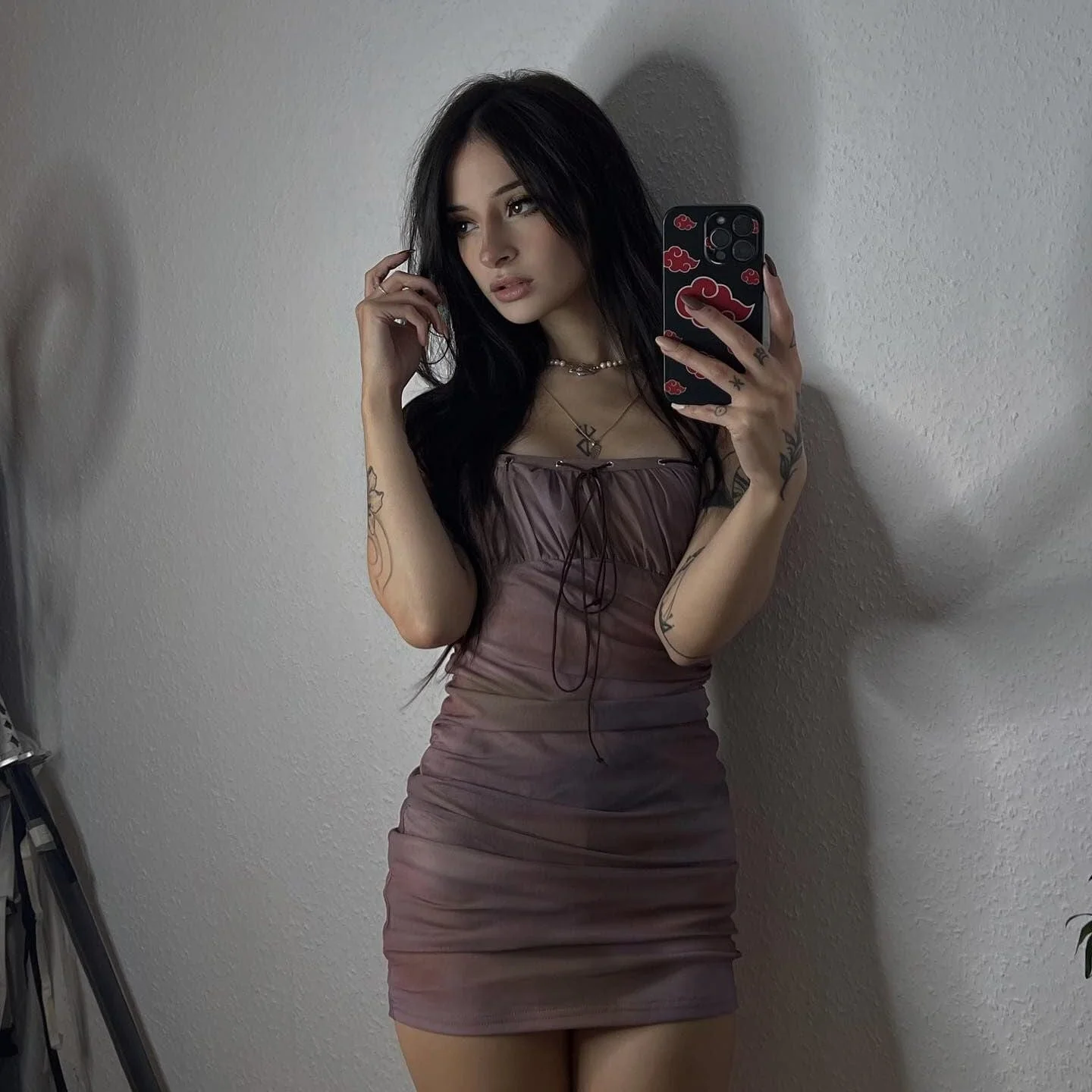Women's Grunge Lace-up Ruched Slip Dress - Image 2