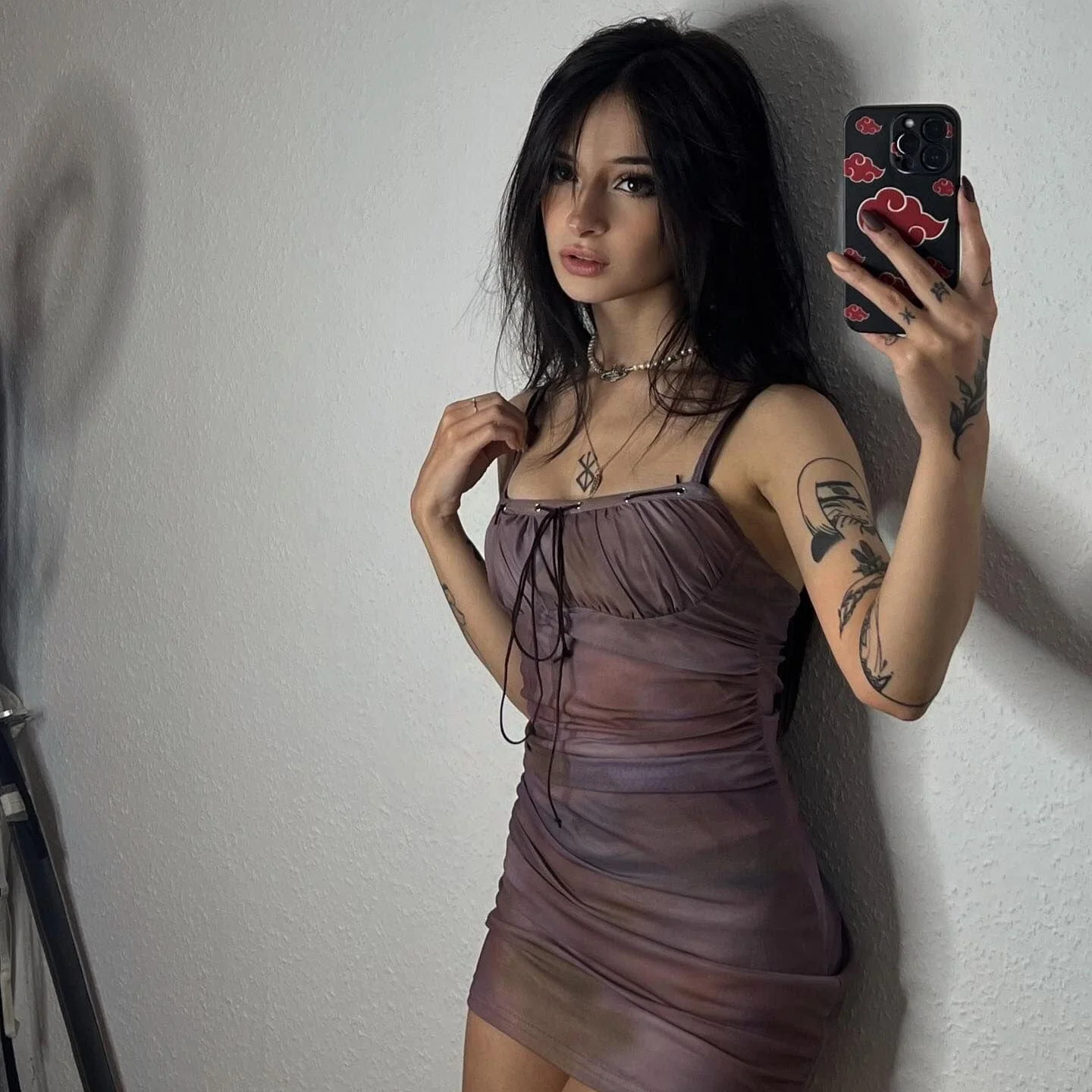 Women's Grunge Lace-up Ruched Slip Dress - Image 3