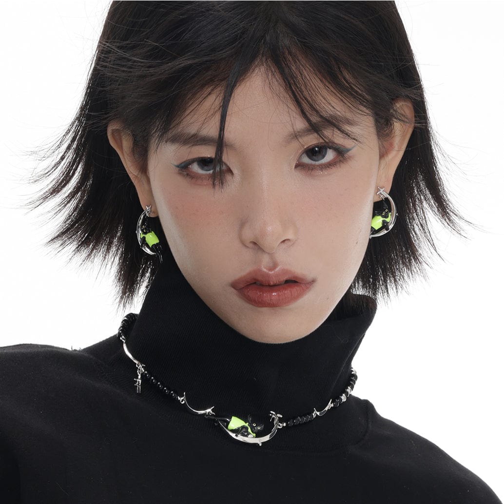 Women's Grunge Moon Cat Necklace - Image 2