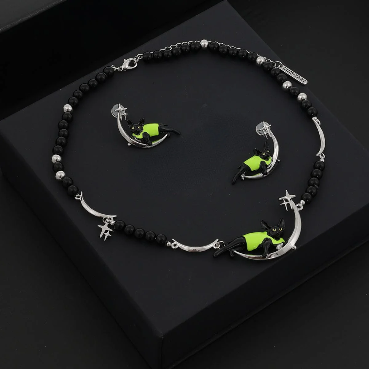 Women's Grunge Moon Cat Necklace - Image 5