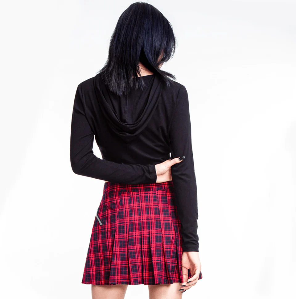 Women's Grunge Plaid Pleated Skirt - Image 6