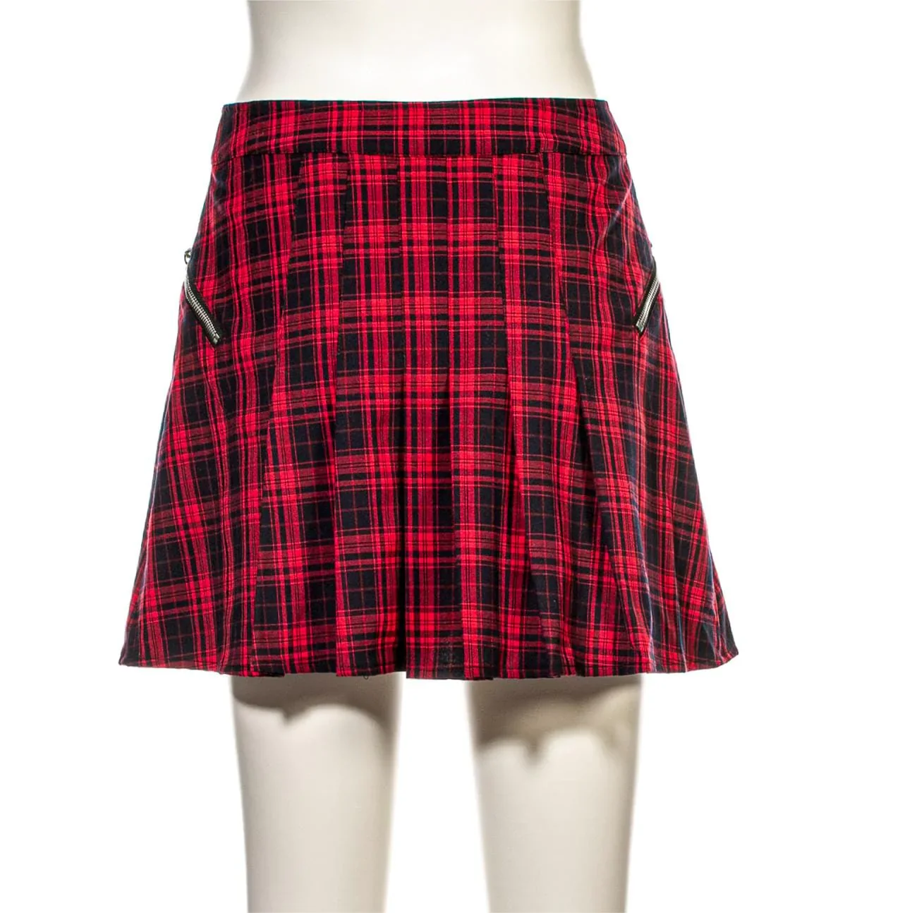 Women's Grunge Plaid Pleated Skirt - Image 9