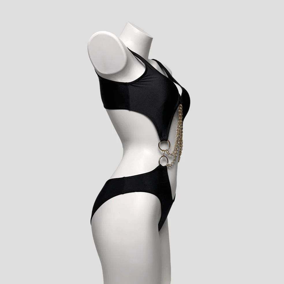 Women's Grunge Ring Chain Cutout Swimsuit - Image 3