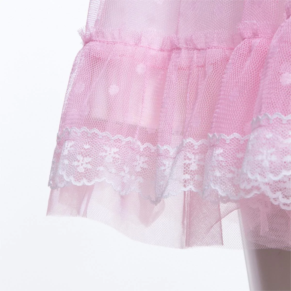 Women's Grunge Ruffled Mesh Skirt with Chain - Image 6