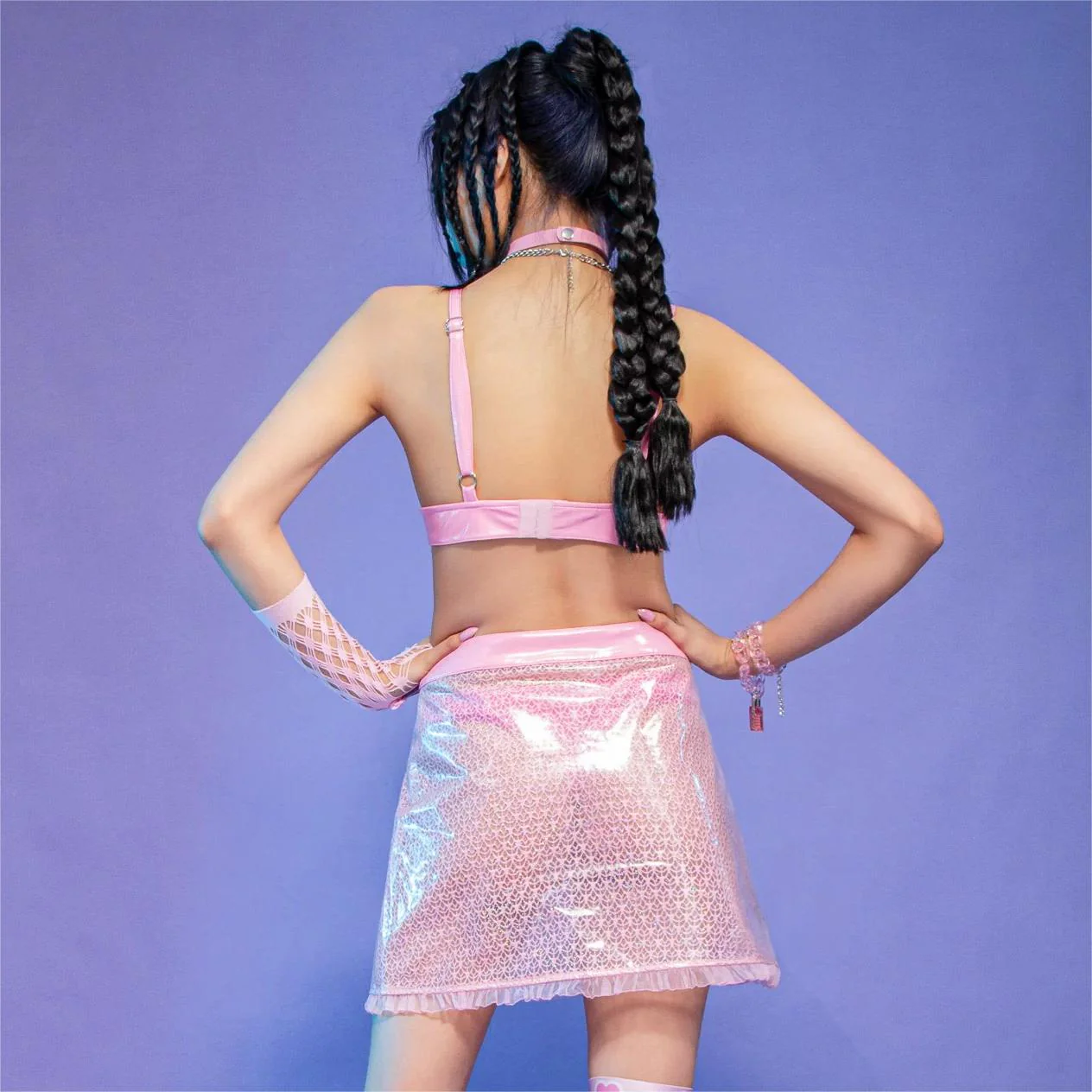 Women's Grunge Sheer Lace-trimmed Short Skirt - Image 5