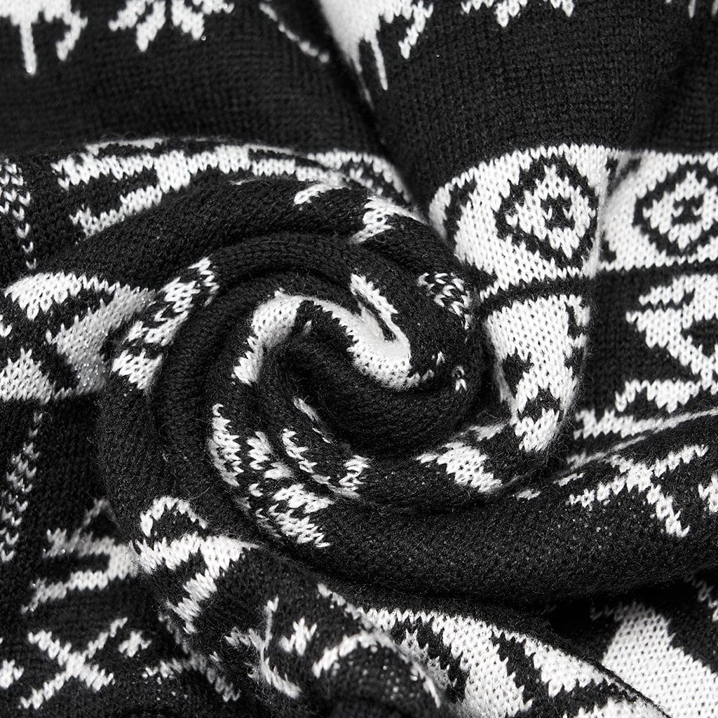 Women's Grunge Skull Deer Loose Sweater - Image 6