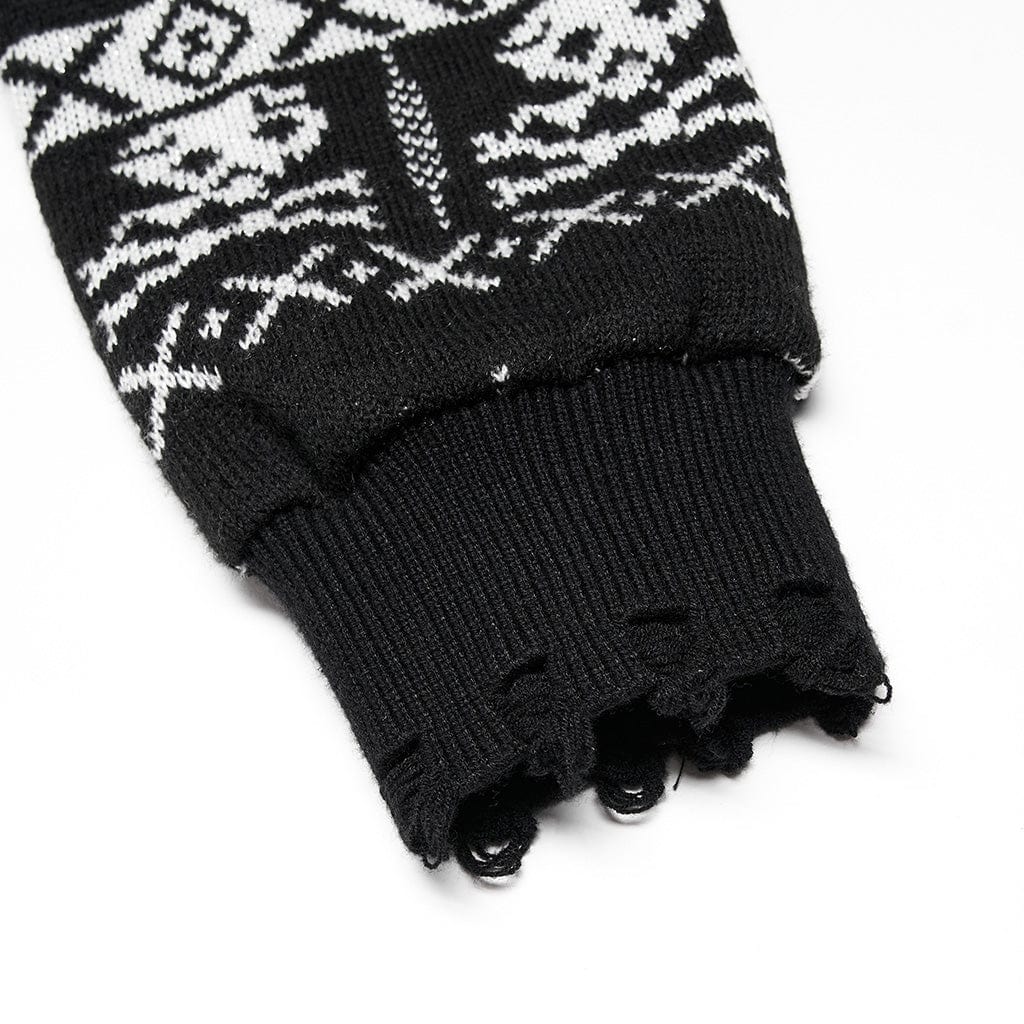 Women's Grunge Skull Deer Loose Sweater - Image 9