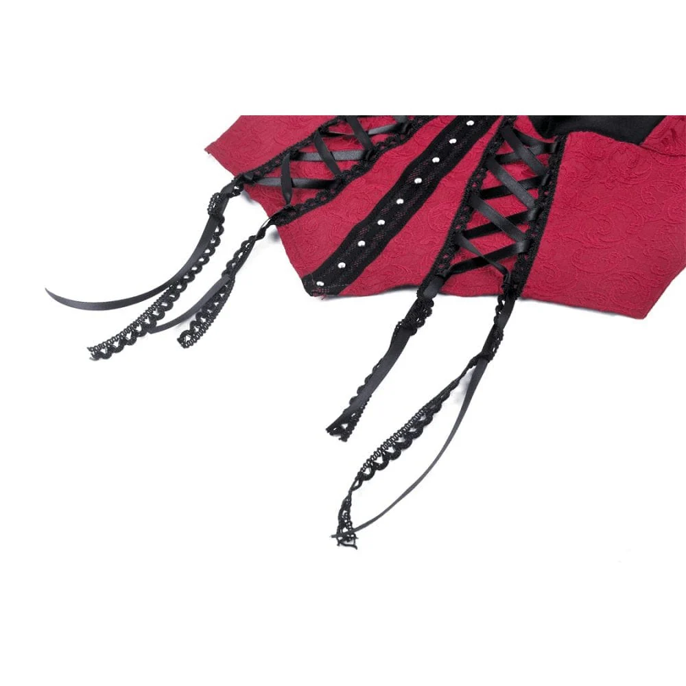 Women's Grunge Strappy Double Color Bustier - Image 14