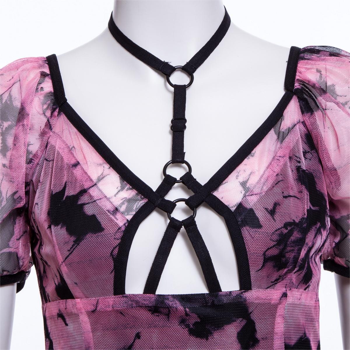 Women's Grunge Tie-dyed Mesh Dress - Image 4