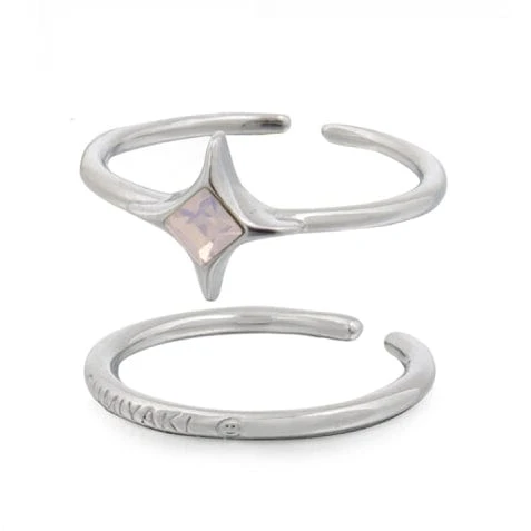 Women's Grunge Zircon Star Open Rings - Image 5