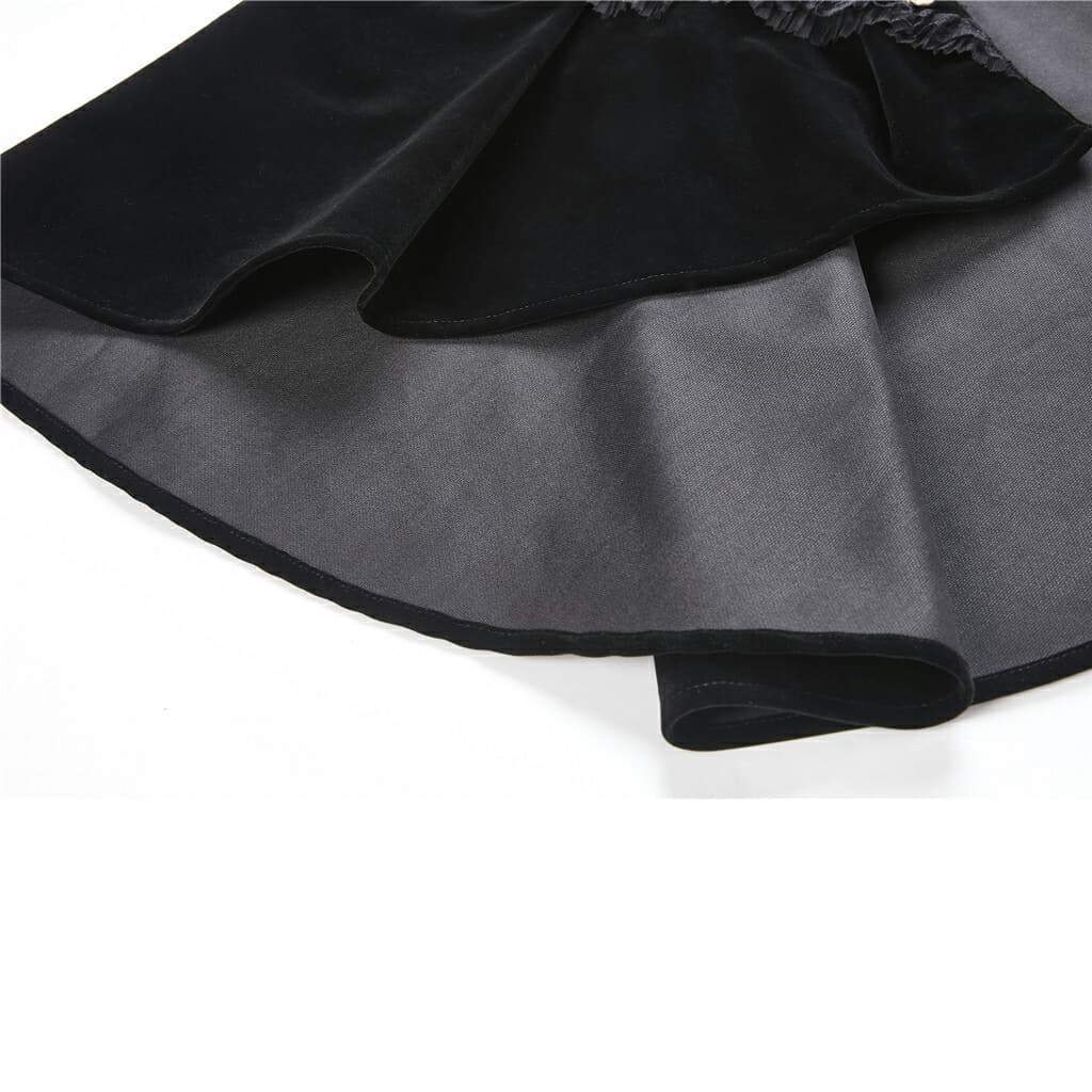 Women's High Neck Velour Goth Cape - Image 8