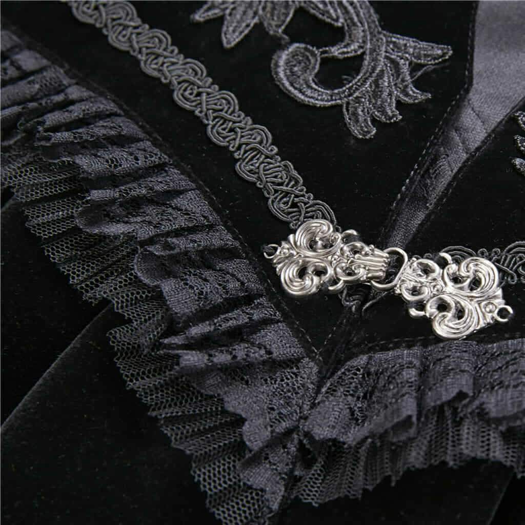 Women's High Neck Velour Goth Cape - Image 9