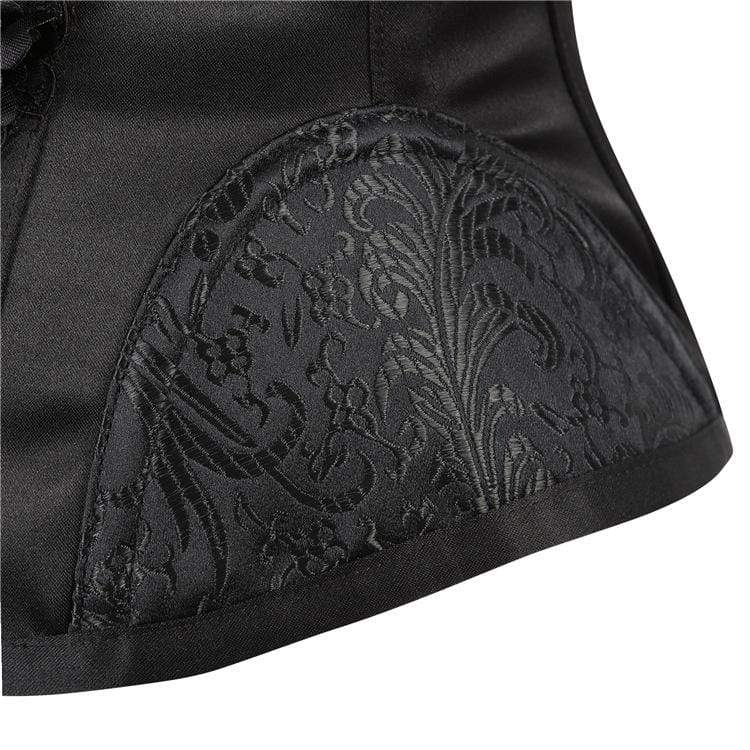Women's Jacquard Embroidered Flowers Underbust Corsets - Image 5