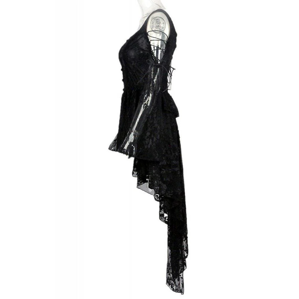 Women's Lace Overlay Little Black Dress - Image 13
