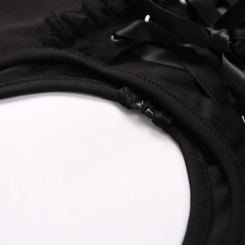 Women's Lace-up Lace Ruched Tank Top - Image 7