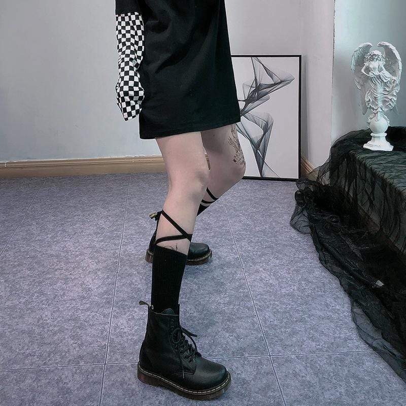 Women's Lace-up Long Socks - Image 4