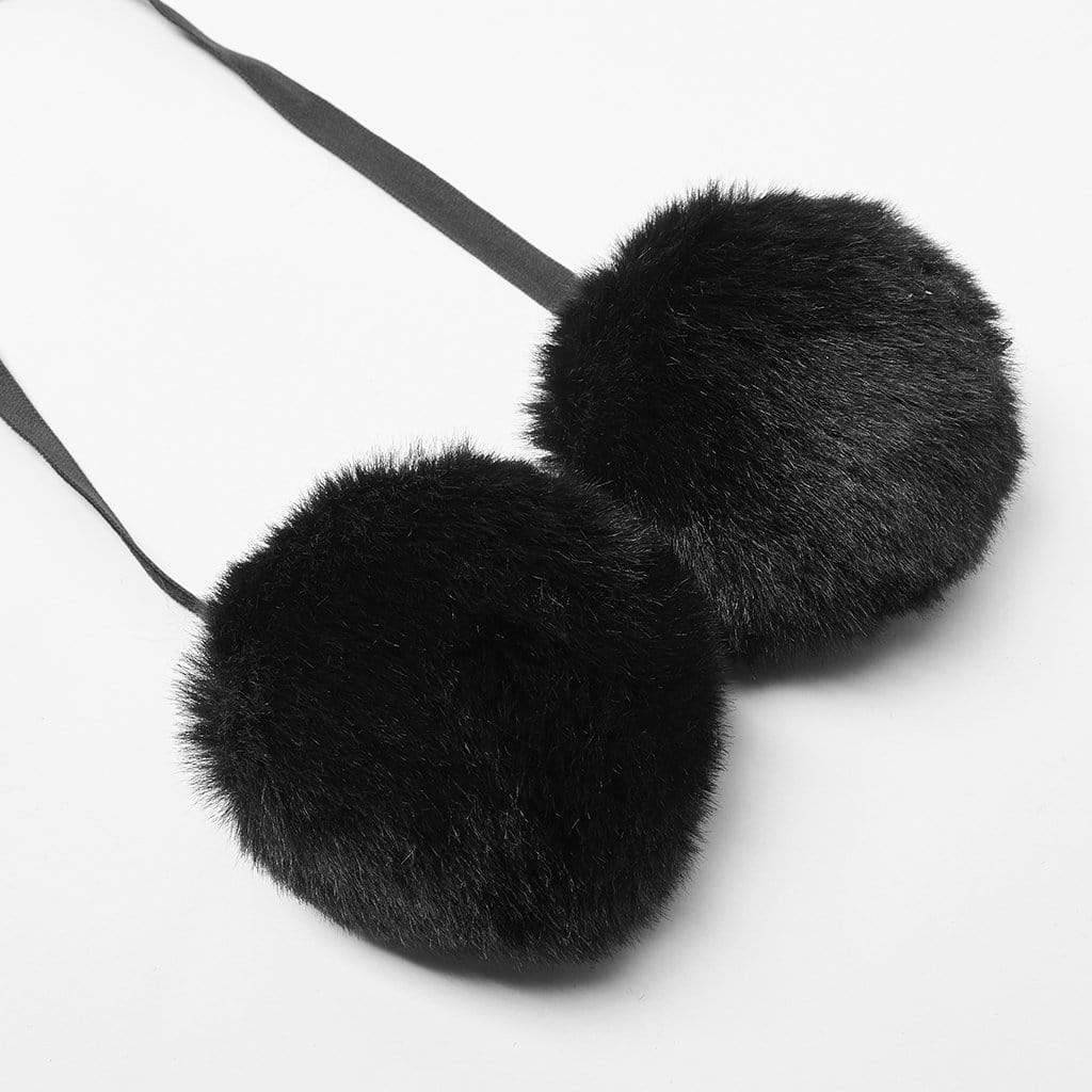Women's Lolita Black Woolen Coat With Removable Collar - Image 8