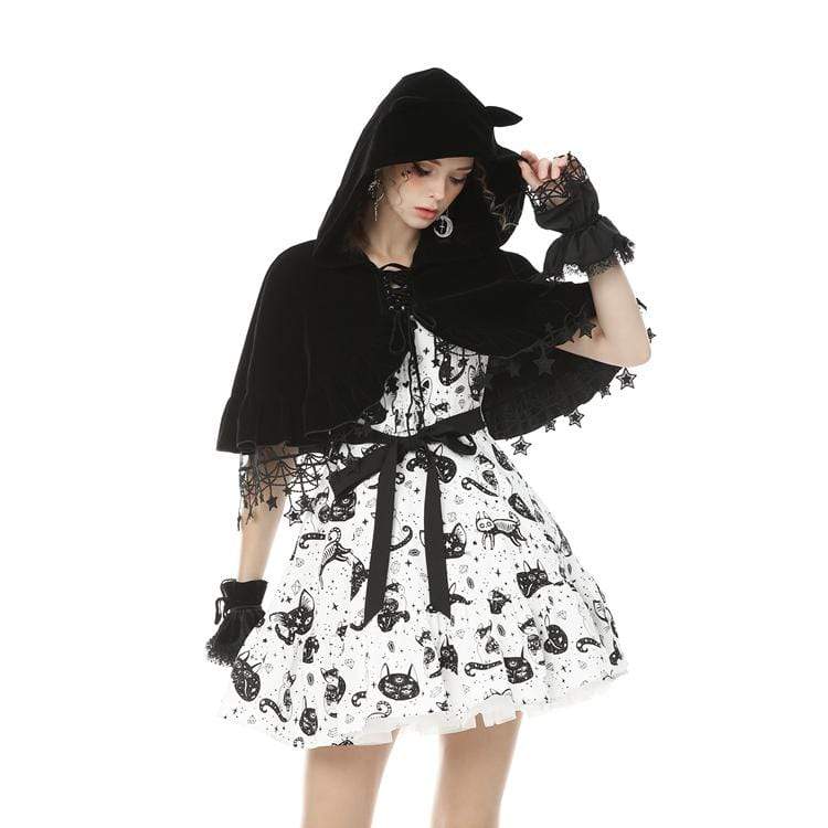 Women's Lolita Cat Ears Cape with Star Tassels - Image 3