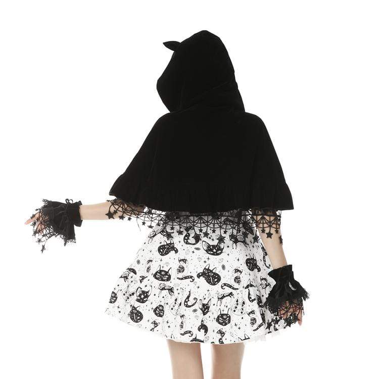 Women's Lolita Cat Ears Cape with Star Tassels - Image 4