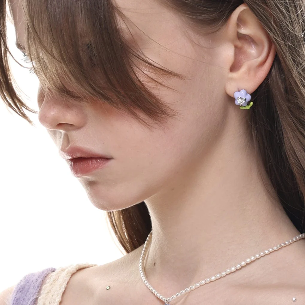 Women's Lolita Colorful Tulip Diamante Earrings