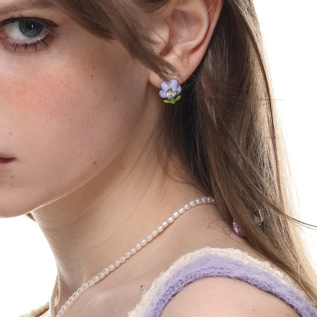 Women's Lolita Colorful Tulip Diamante Earrings - Image 2