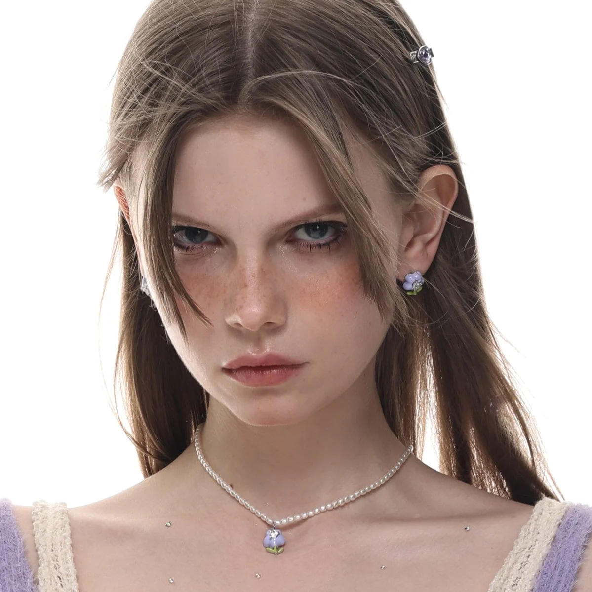 Women's Lolita Colorful Tulip Diamante Earrings - Image 3