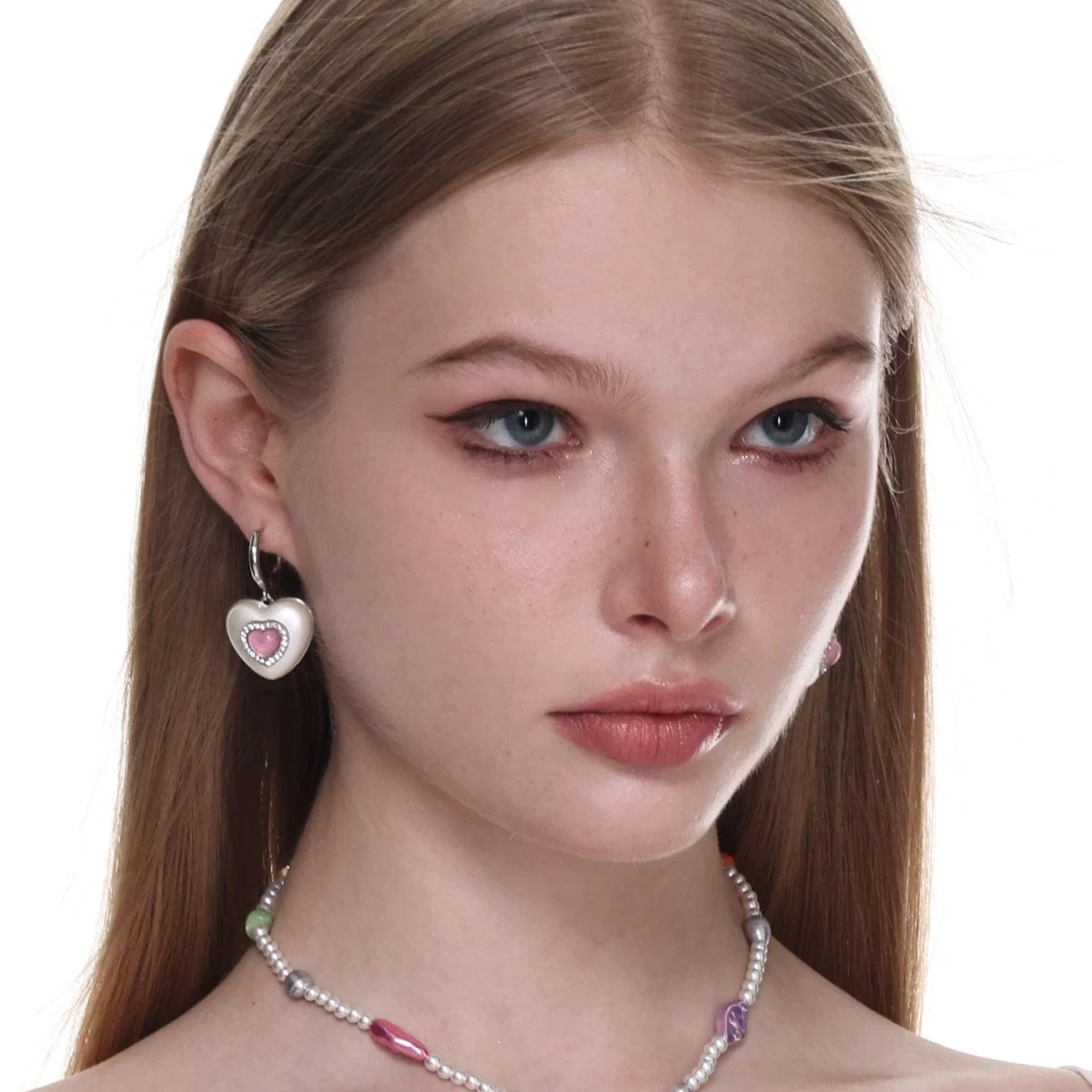 Women's Lolita Diamante Heart Earrings - Image 3