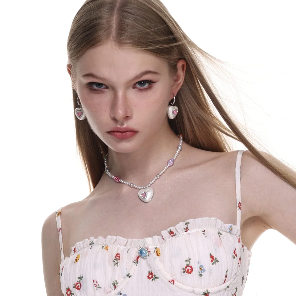Women's Lolita Diamante Heart Earrings - Image 4
