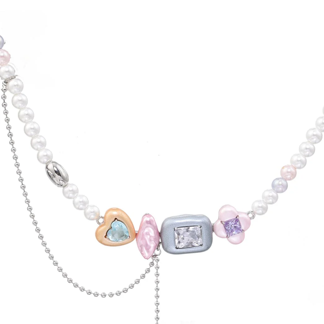 Women's Lolita Irregular Diamante Pearl Necklace - Image 4