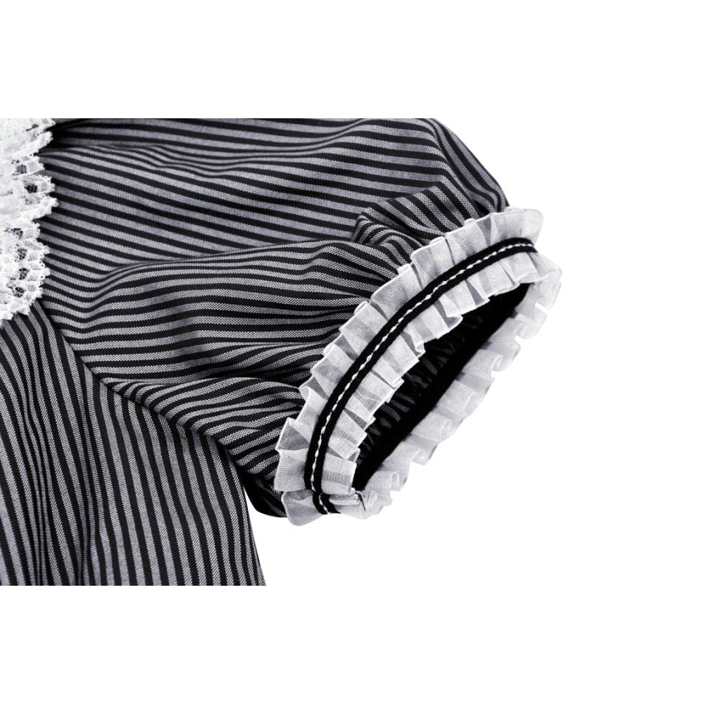 Women's Lolita Lace Collar Striped Dress - Image 16