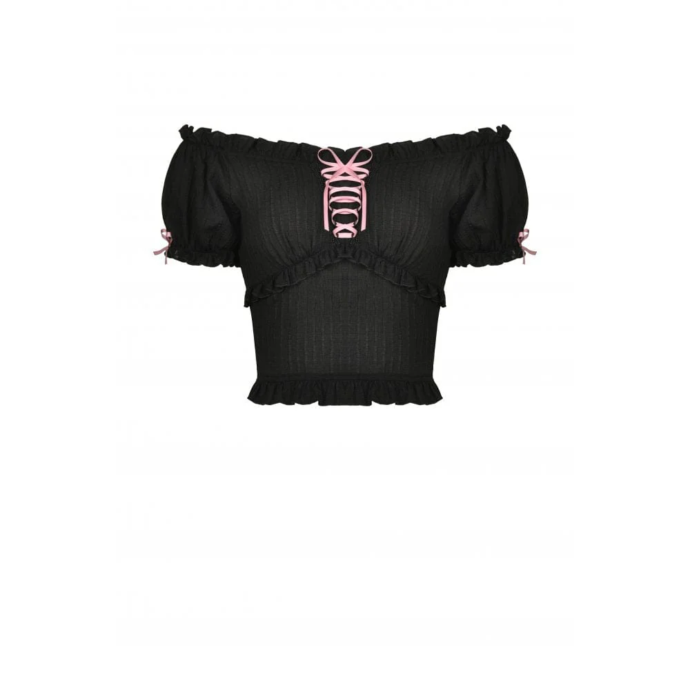 Women's Lolita Off Shoulder Ruffles Top - Image 8