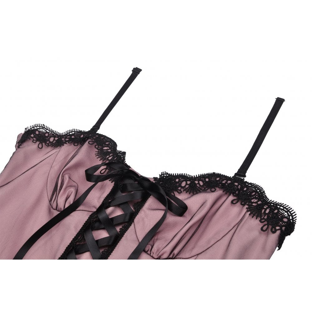 Women's Lolita Pink Multilayer Slip Dress Graduation Dress - Image 10