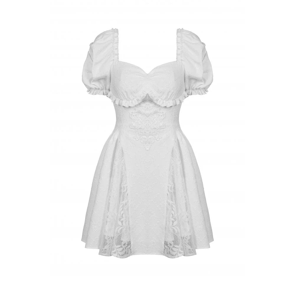 Women's Lolita Square Collar Puff Sleeved Princess Dress Wedding Dress Graduation Dress - Image 7