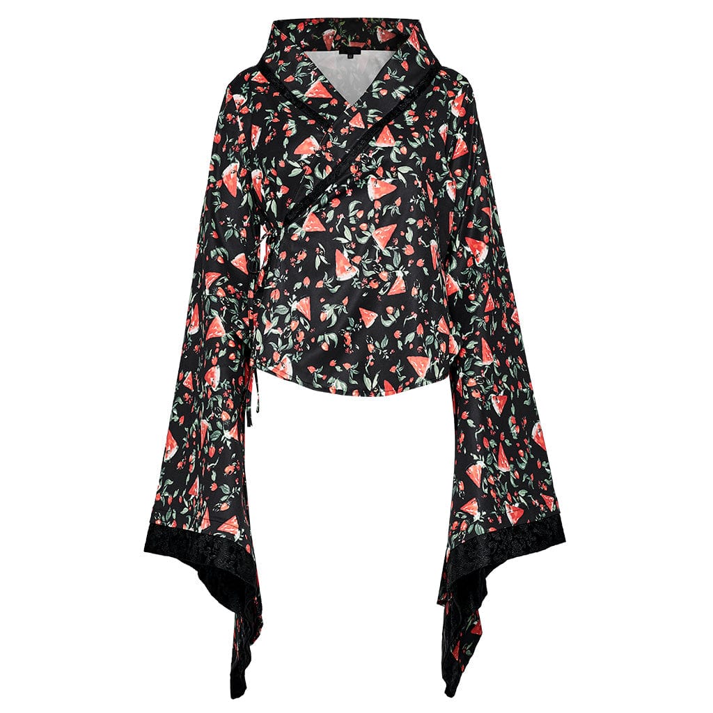 Women's Lolita Watermelon Printed Kimono with Skirt - Image 6