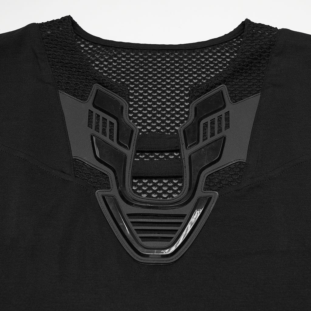 Women's Plus Size Cyberpunk Plunging Mesh Splice Tank Top - Image 6